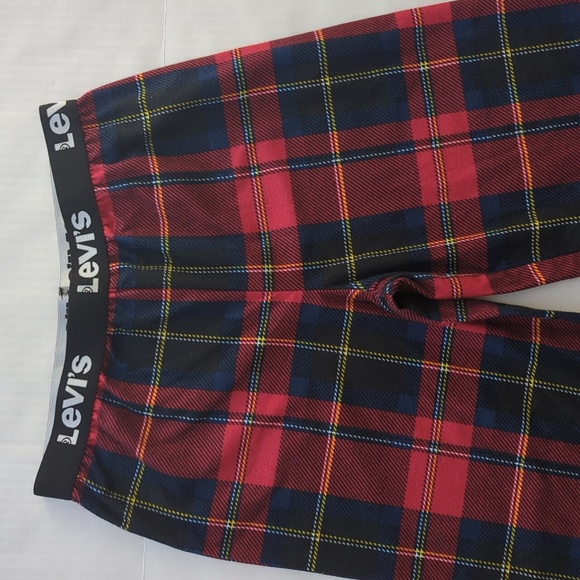 Levi's Plaid Pajama Pants Boys 14 Red Blue - Picture 3 of 11